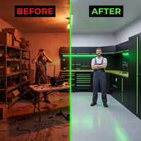 ApexForge Shadowline Pro Modular Garage Cabinet System — Before & After