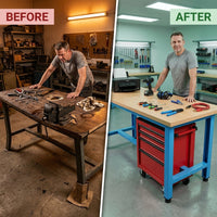 ForgeLine Precision Work Bench — Before & After