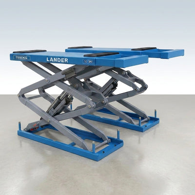 Scissor Car Lift Engineered for Professional Use, Twin-Scissor Design, Low-Profile Entry, 11,000 lb Capacity