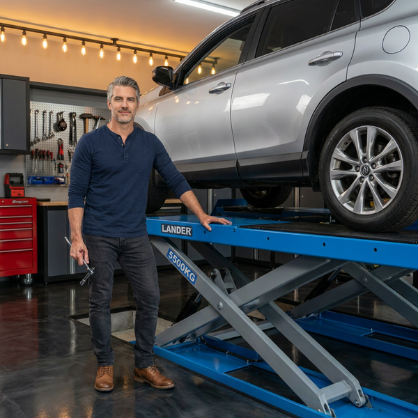 Scissor Car Lift Engineered for Professional Use, Twin-Scissor Design, Low-Profile Entry, 11,000 lb Capacity