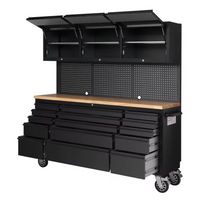 Professional Workstation Designed for Heavy-Duty Use, Solid Wood Top, Steel Hutch, Pegboard Backing